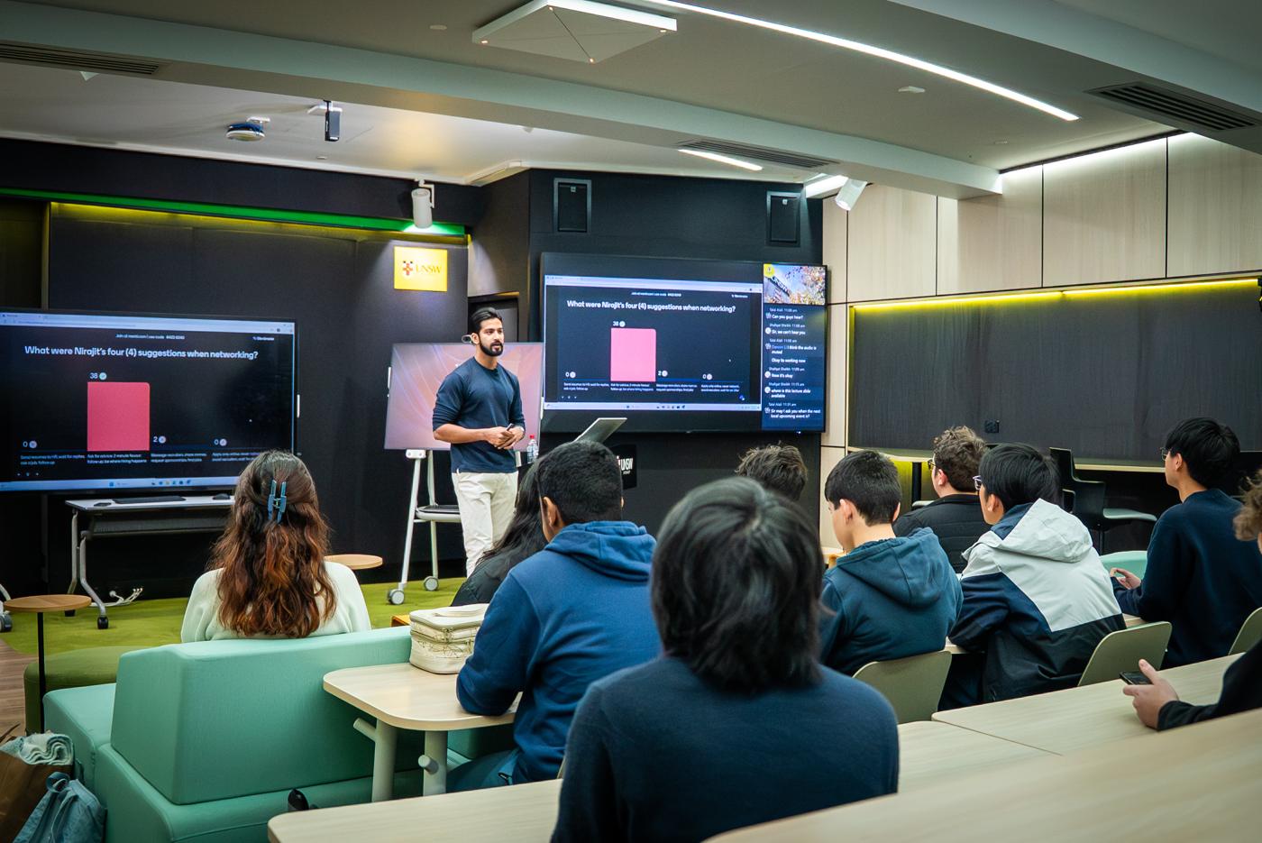 Students answering a live poll