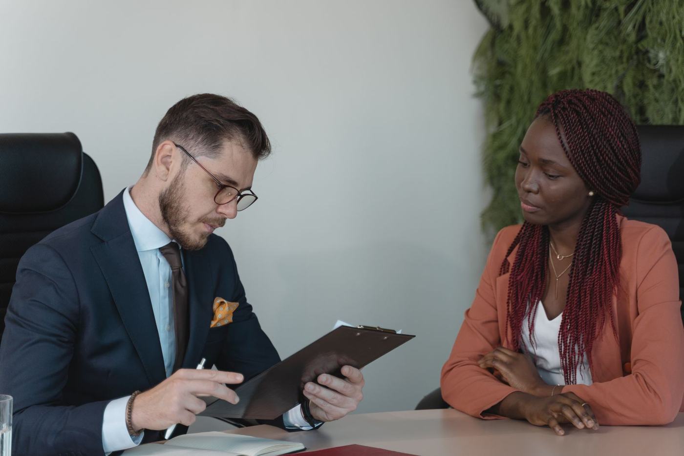 A recruiter interviewing a candidate